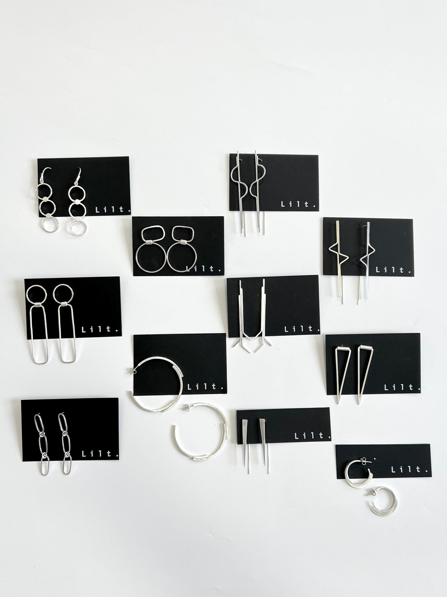 Three-Piece Textured Hoop on Stud Earrings