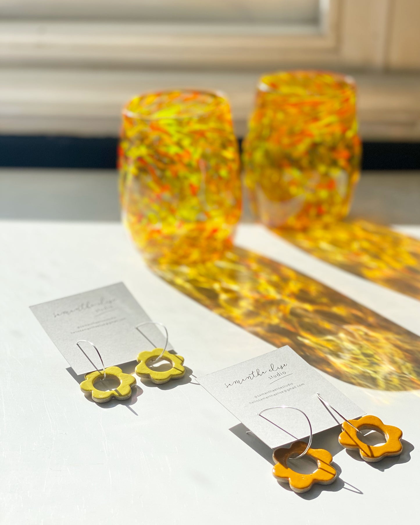 Handblown Glass Tumbler - Oranges & Lemons