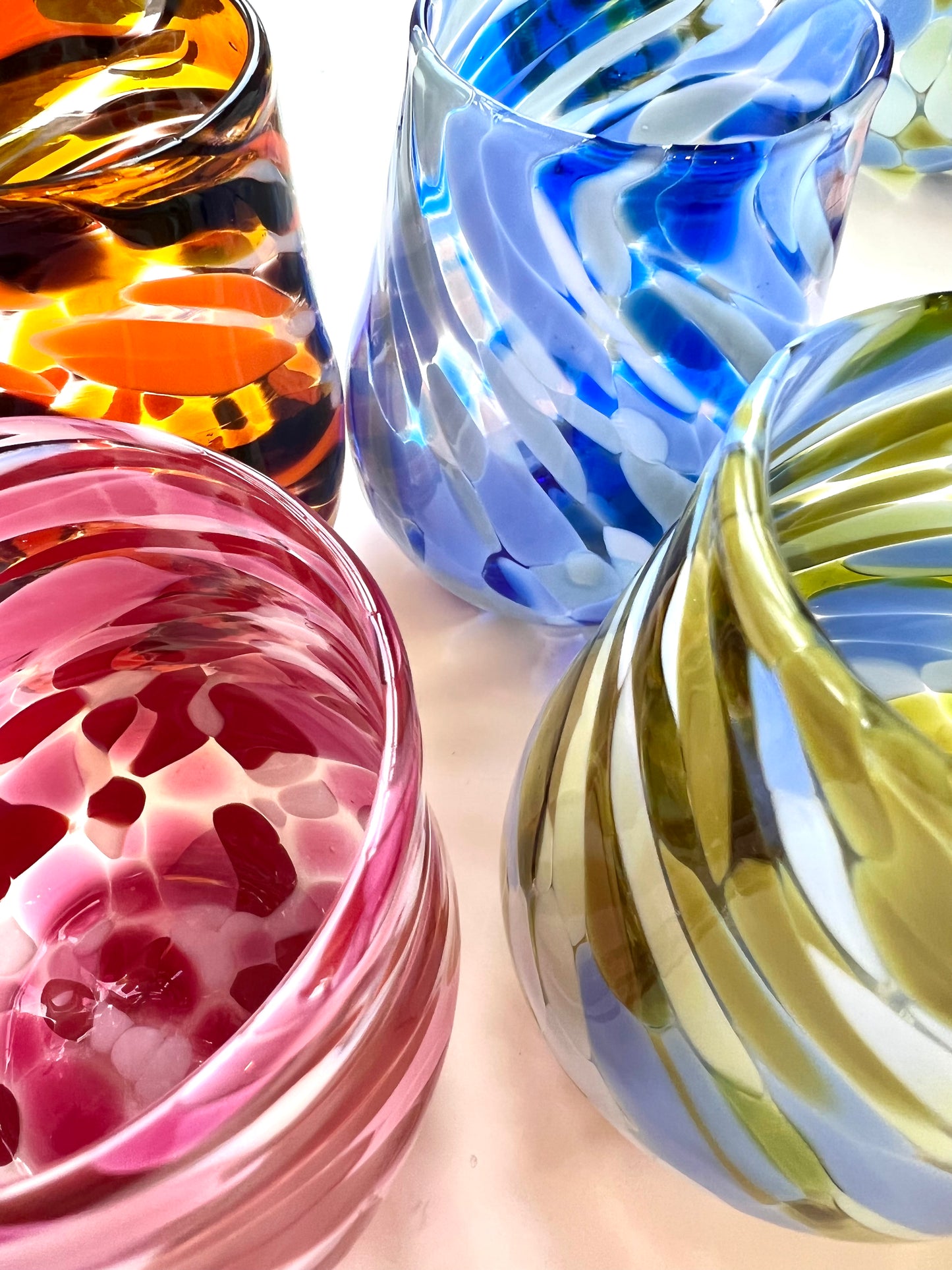 Handblown Glass Tumbler - 'Blue Grey' edition