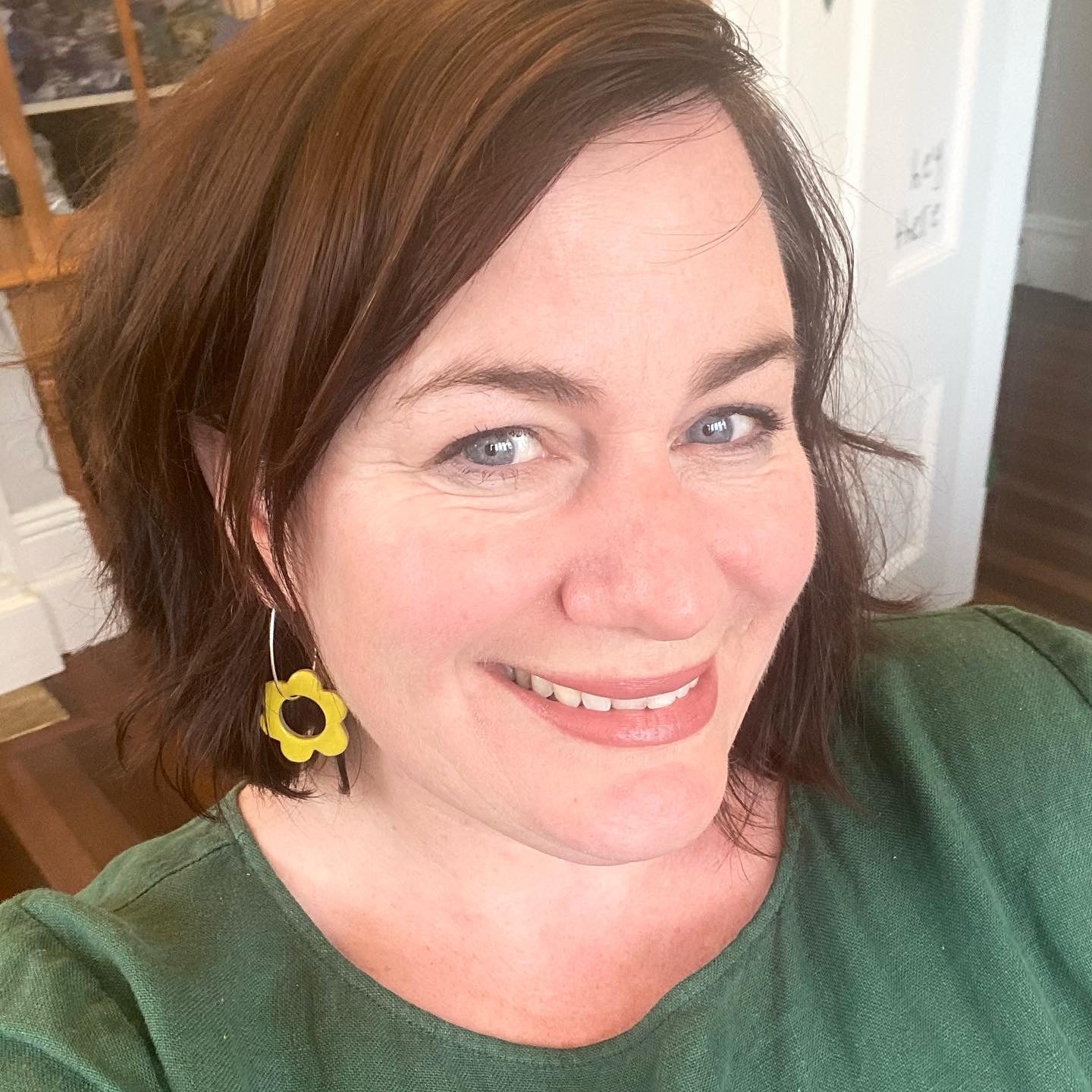 Flower Drops - Mustard - Ceramic & Sterling Silver Earrings