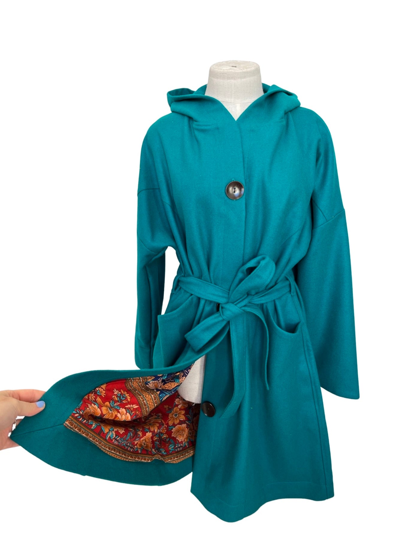 "Tiggy" Wool Blend Coat - Aqua