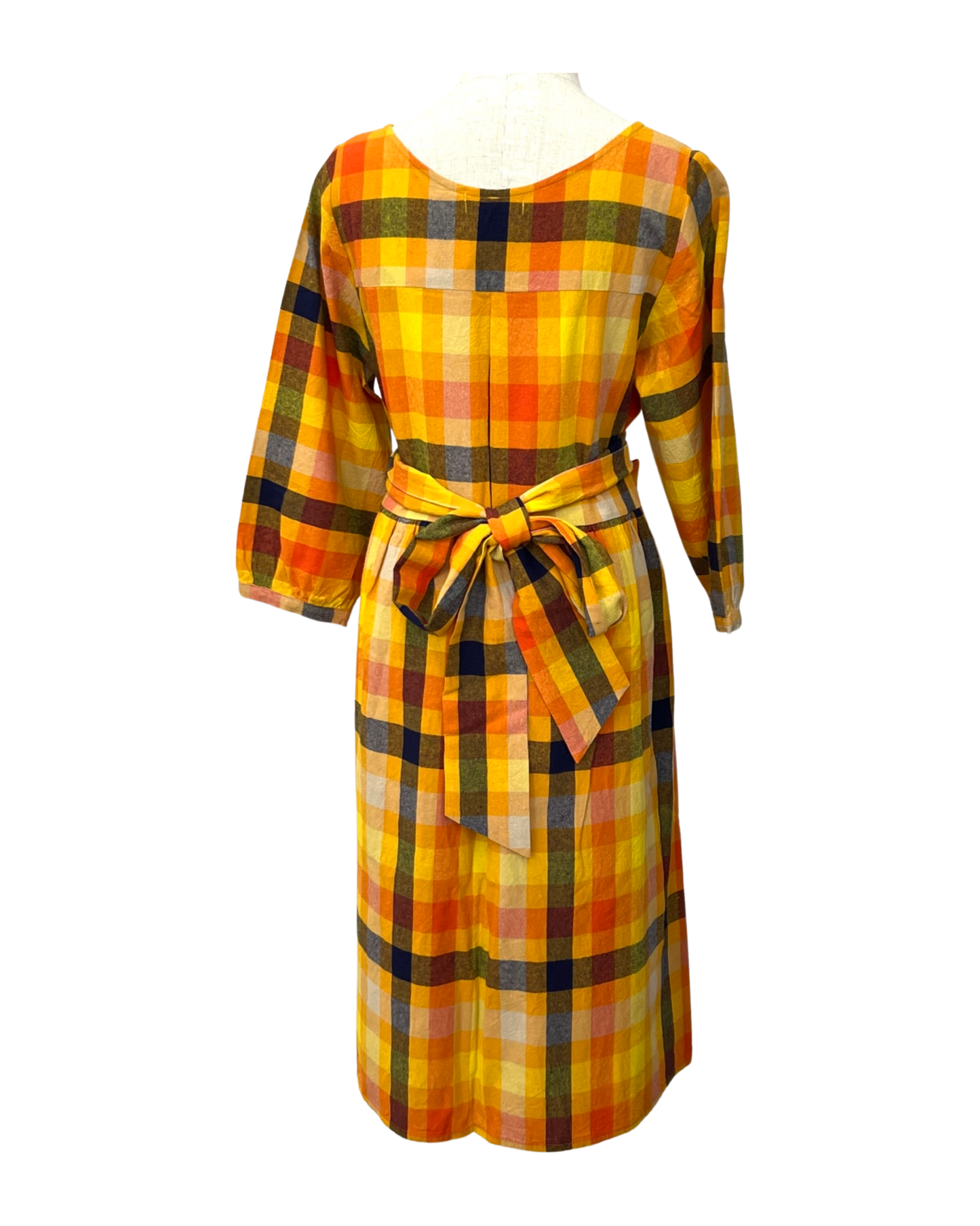 Long Sleeve Mollie Dress - Yellow Check