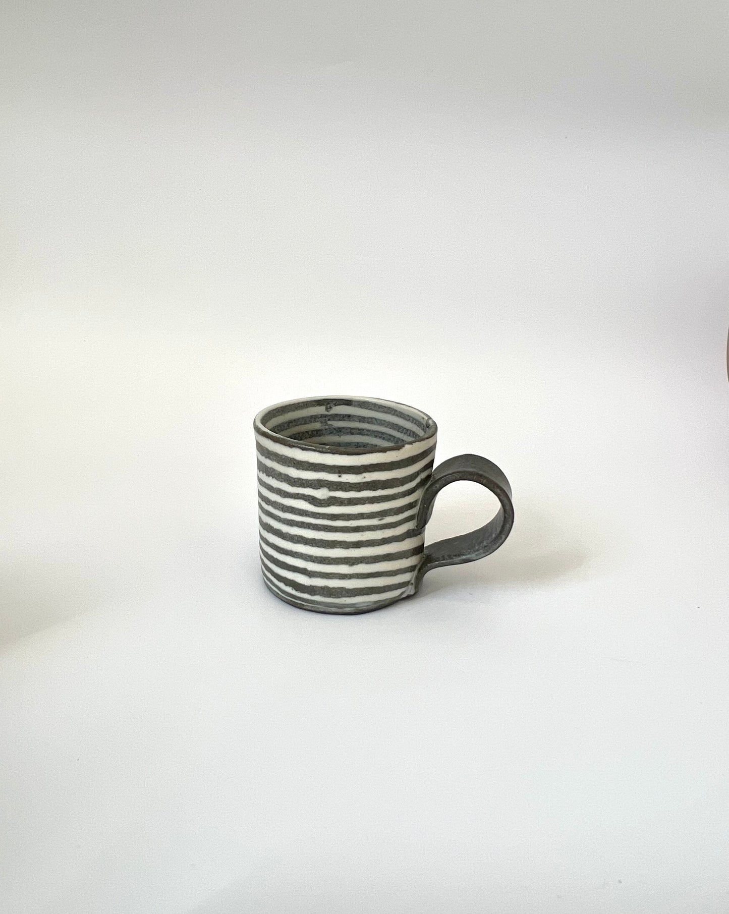 Ceramic Nerikomi Mug - Small - Grey Stripes