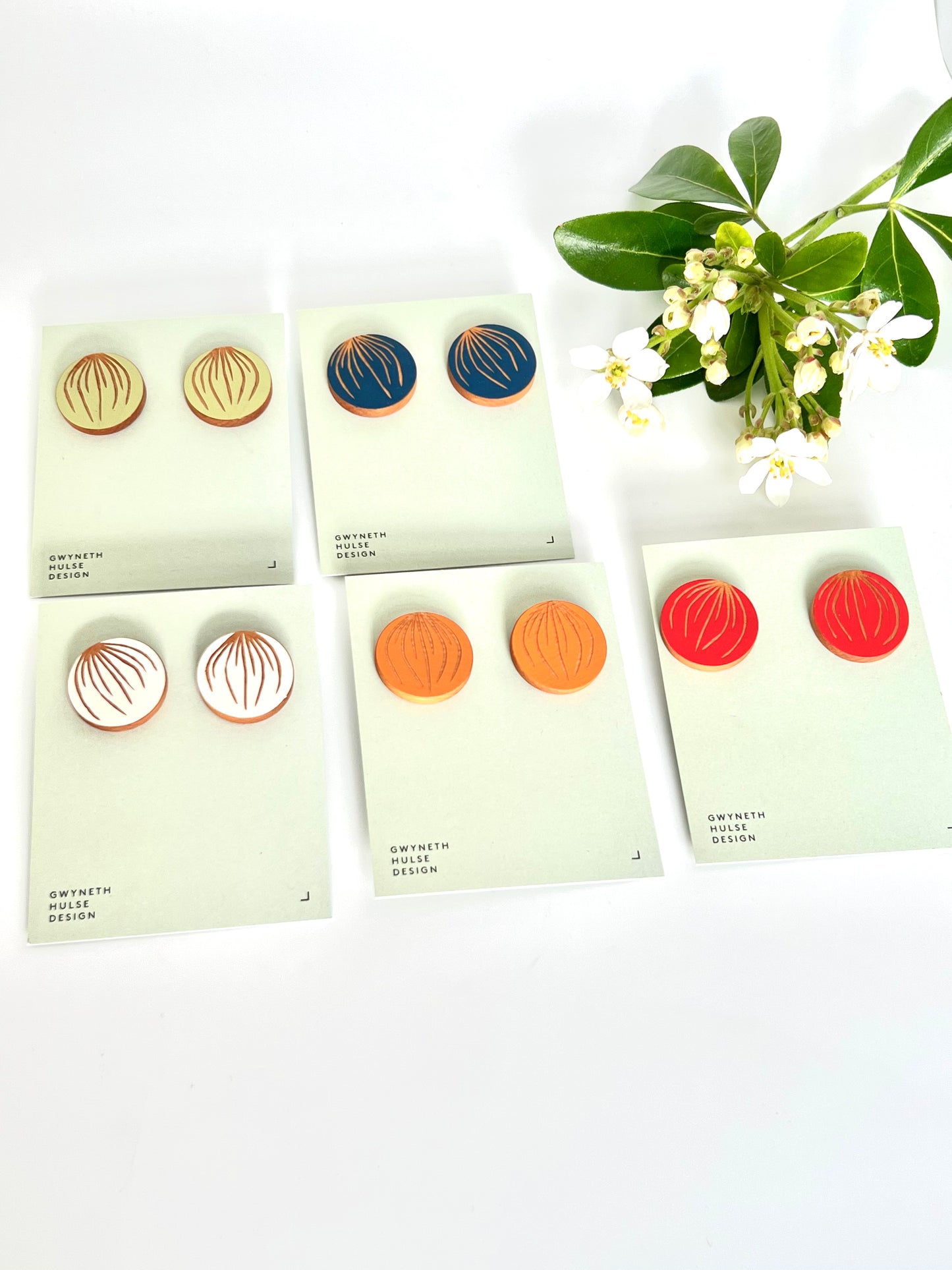 Statement Studs - Olive