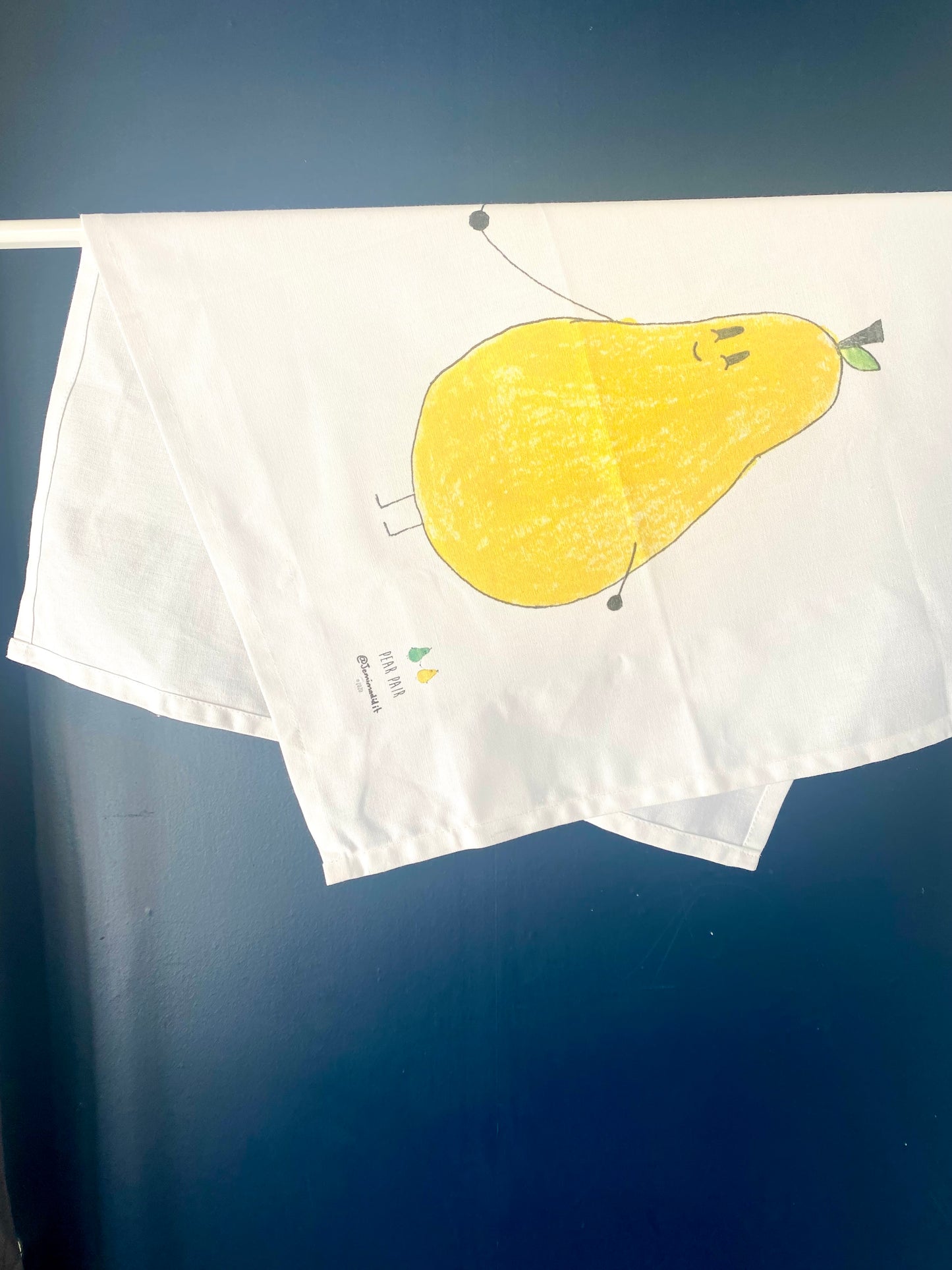 Pear Pair - Illustrated Cotton Tea towel by Jemimadidit