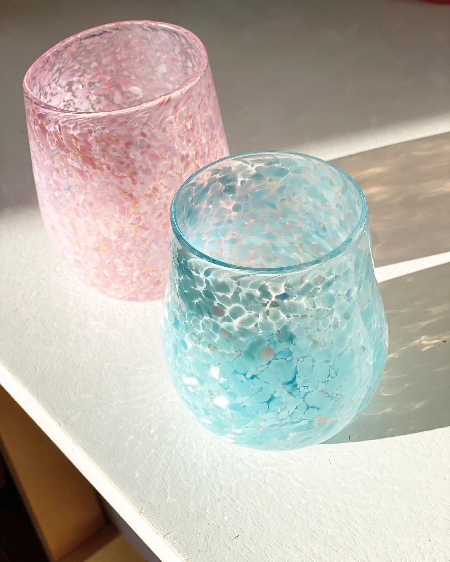 Handblown Glass Tumbler - Pink