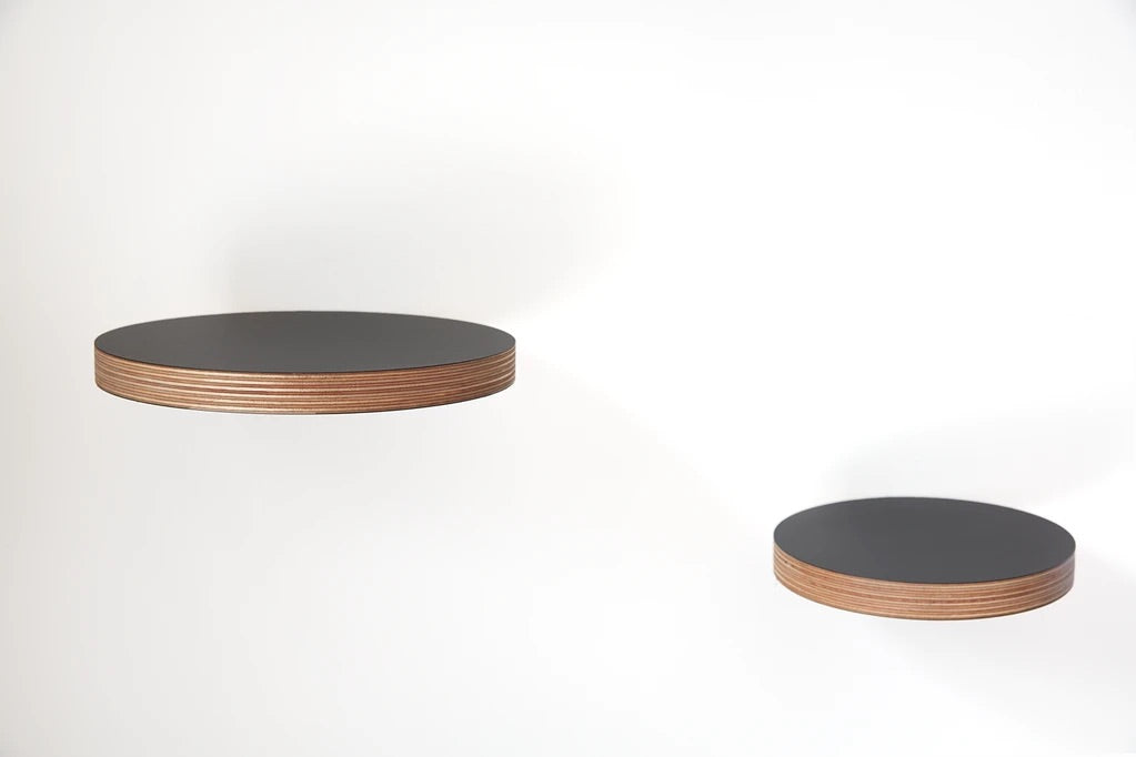 Round Floating Shelf - 150mm - Black