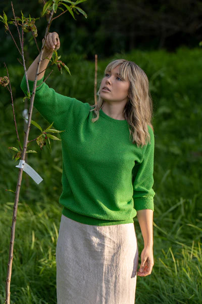 "Penny" Textured Jumper - Kelly Green