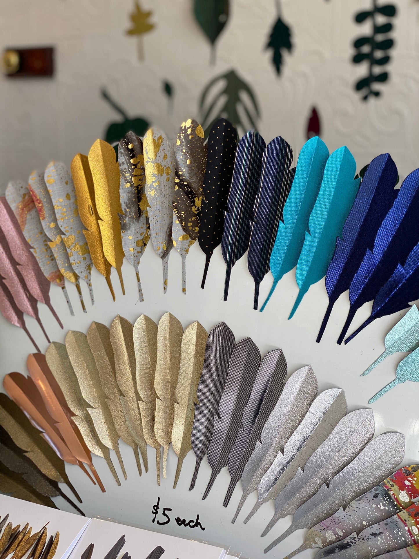 Feather Magnet Set - Mixed Metallics