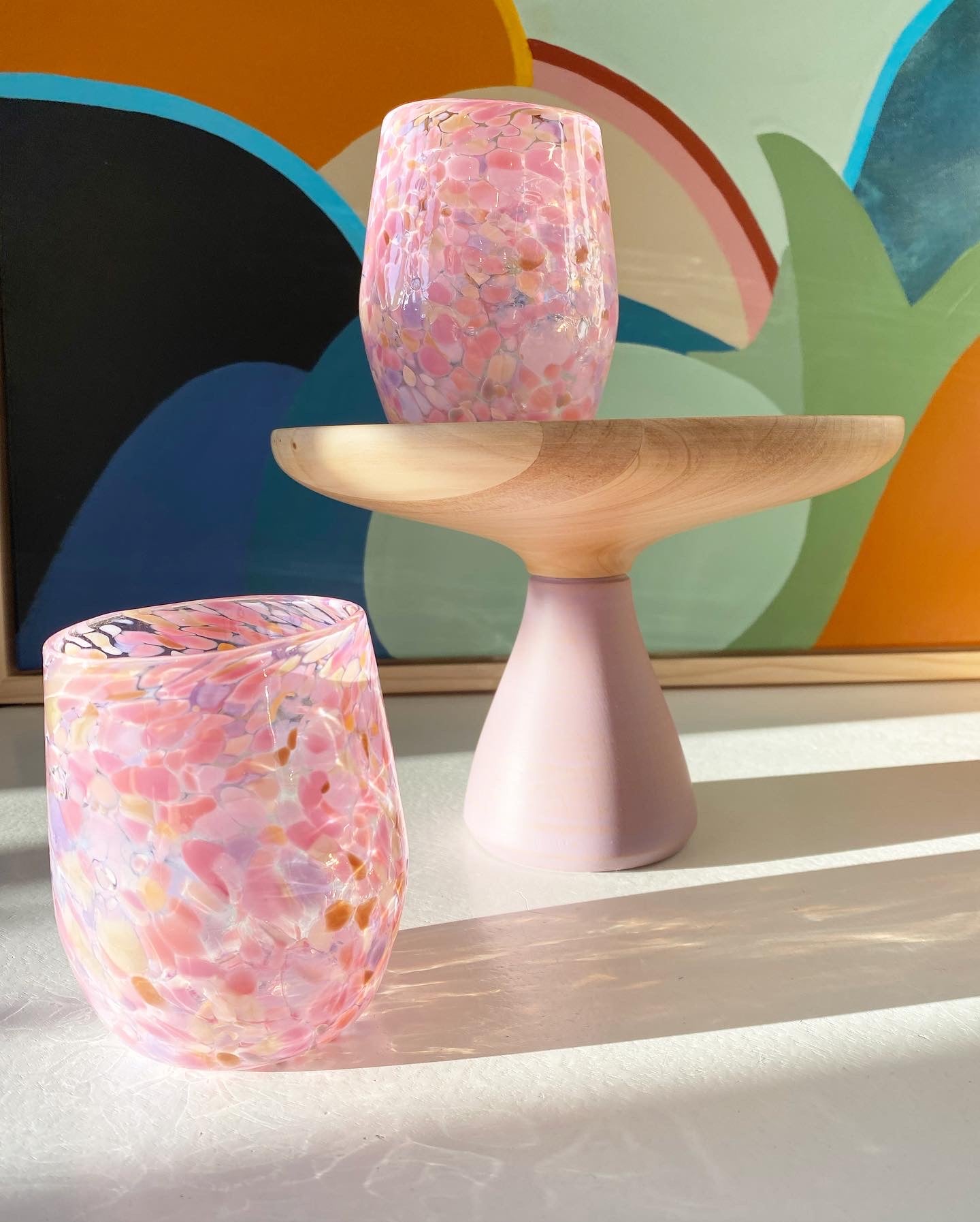 Handblown Glass Tumbler - Coral