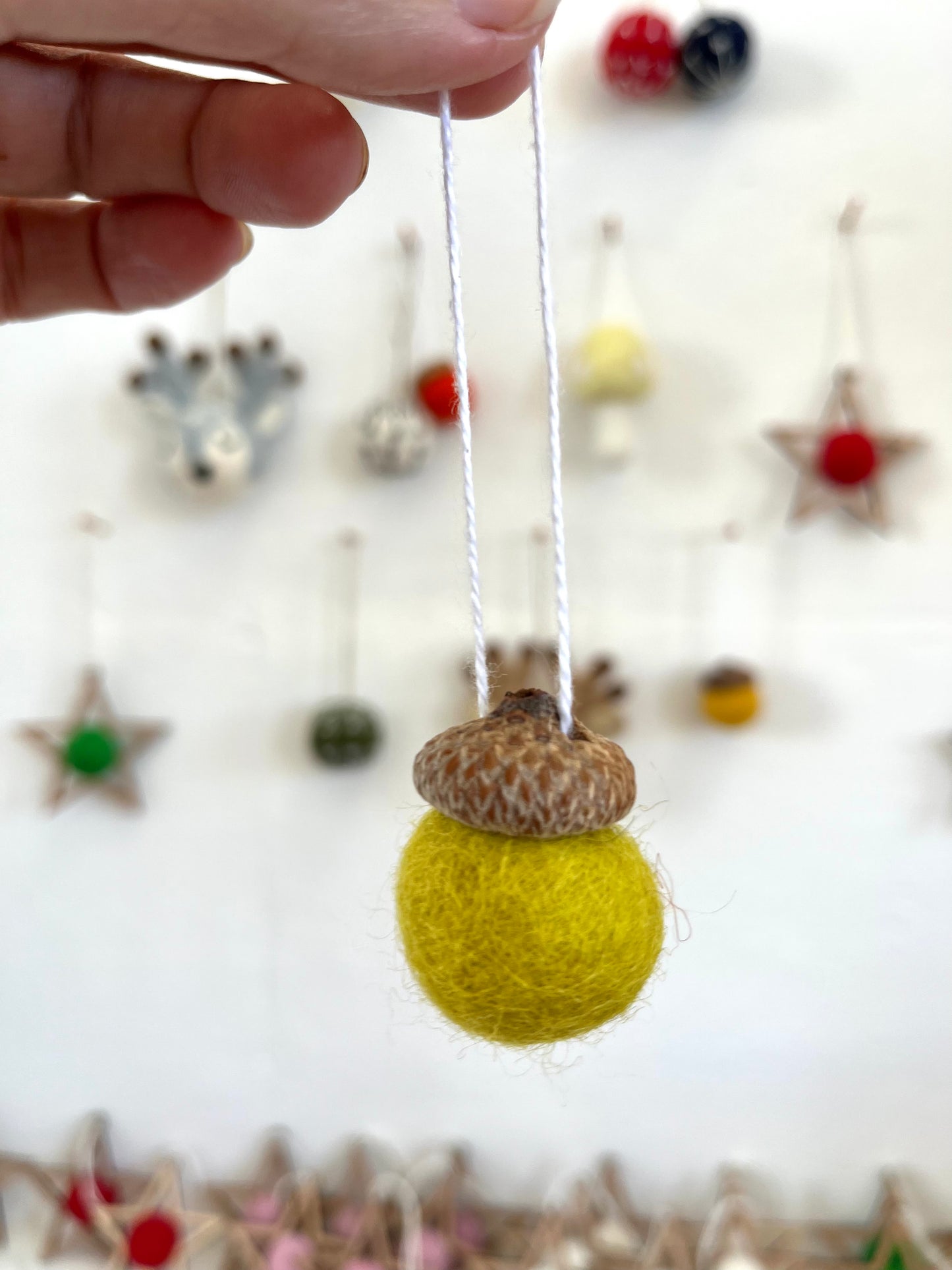 Felted Acorn Christmas Ornament - Assorted Colours