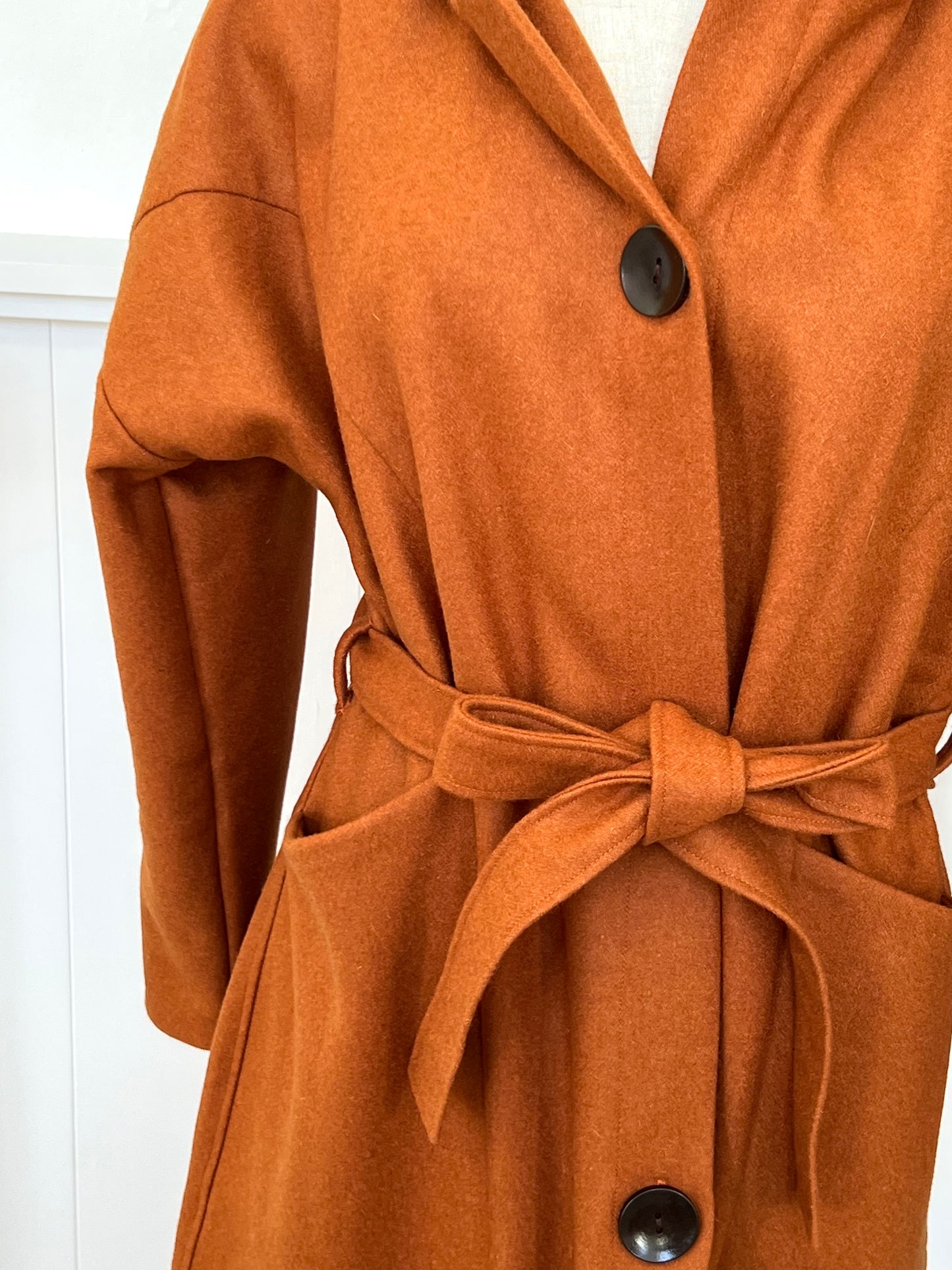 "Tiggy" Wool Blend Coat - Burnt Orange