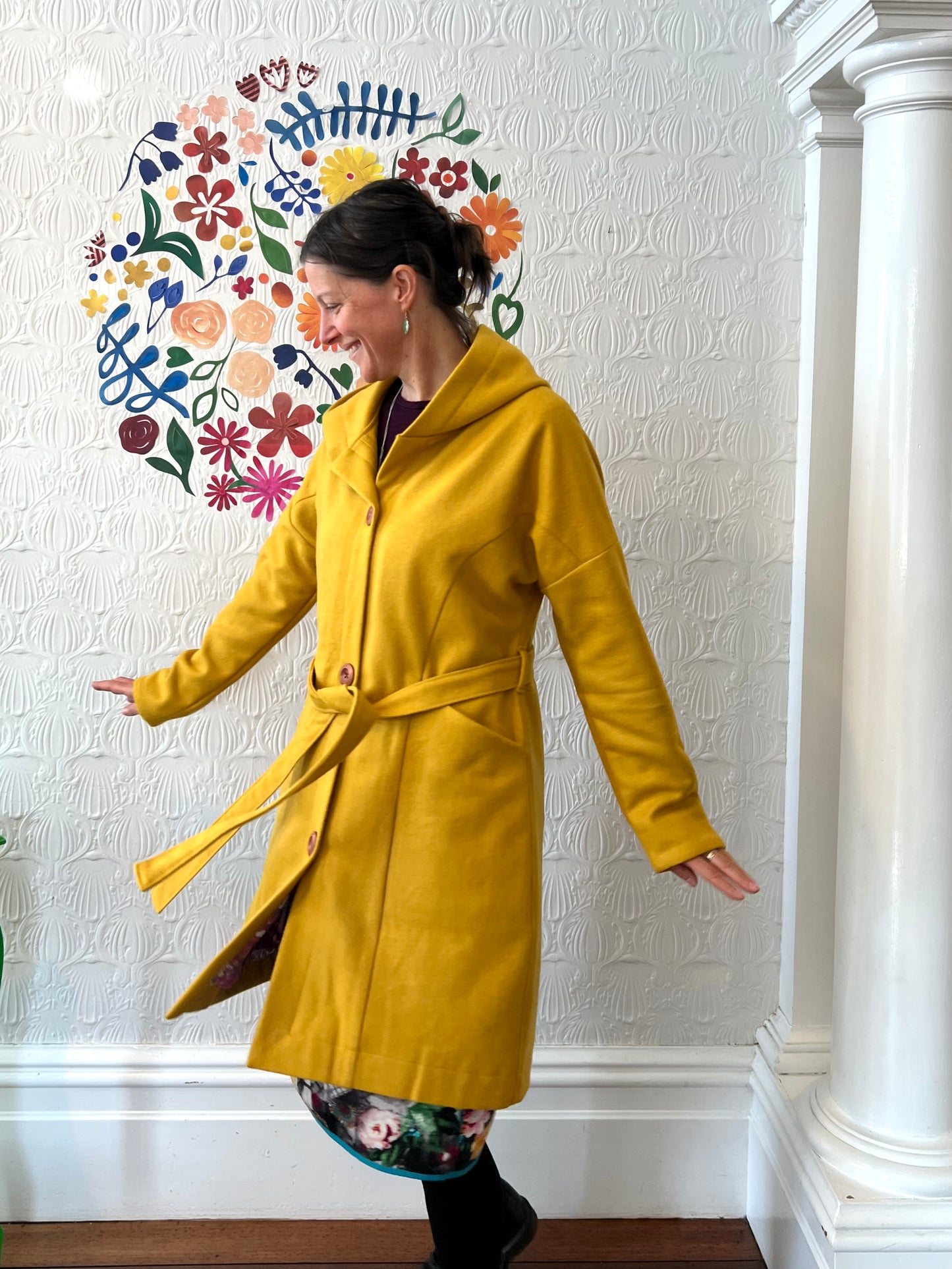 "Tiggy" Wool Blend Coat - Hot Pink