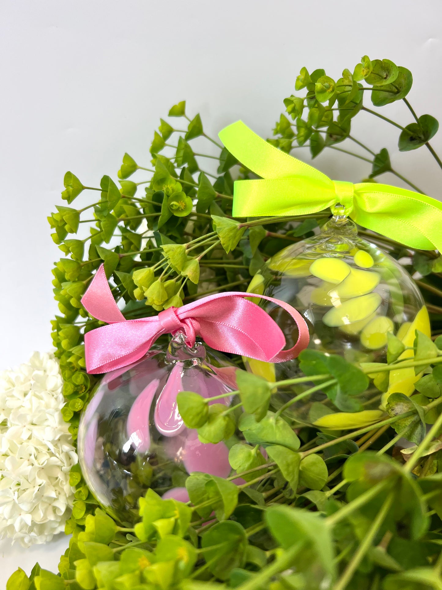 Handblown Glass Bauble - Bright Yellow