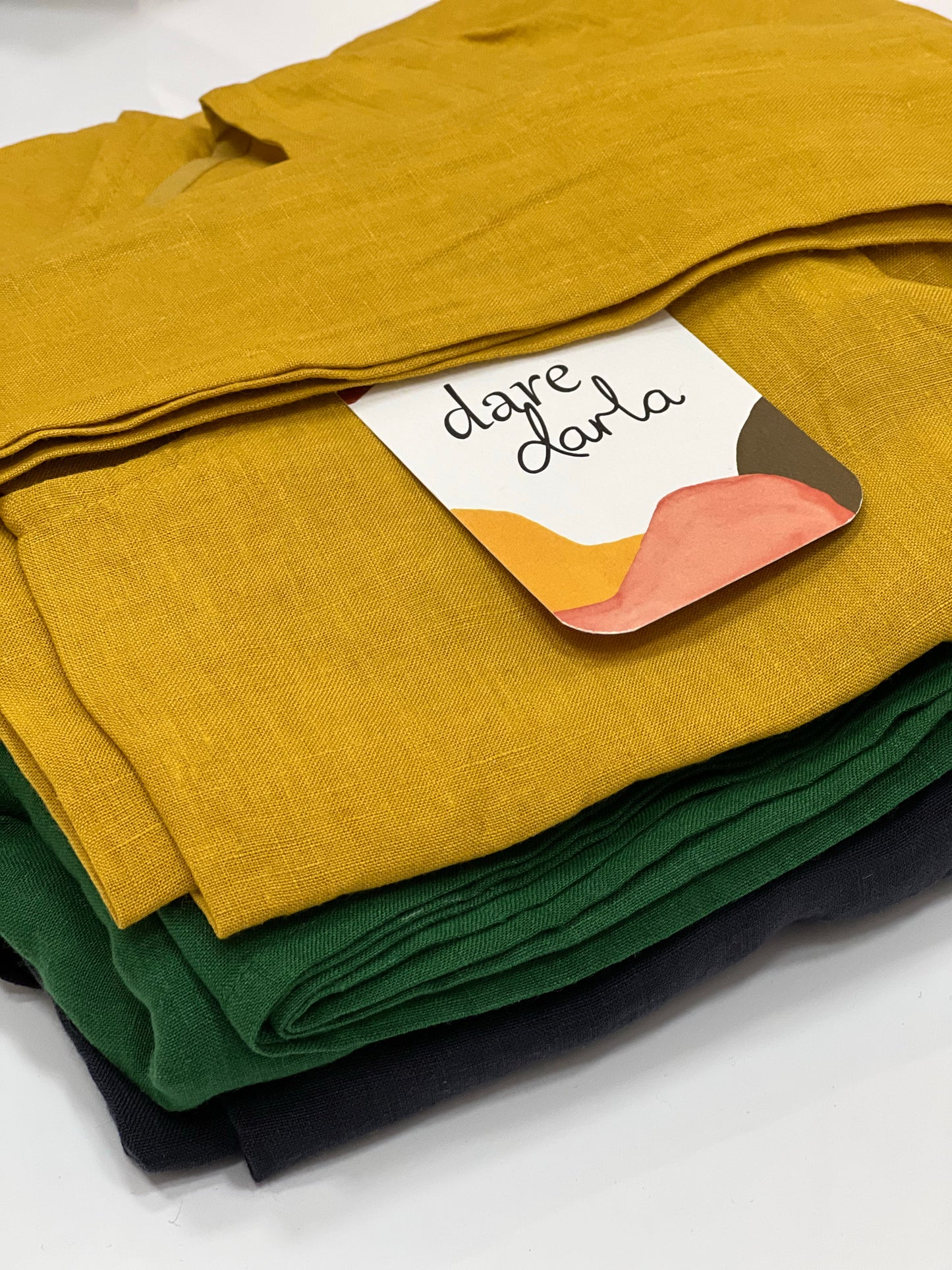 "Mollie" Dress - Evergreen Linen
