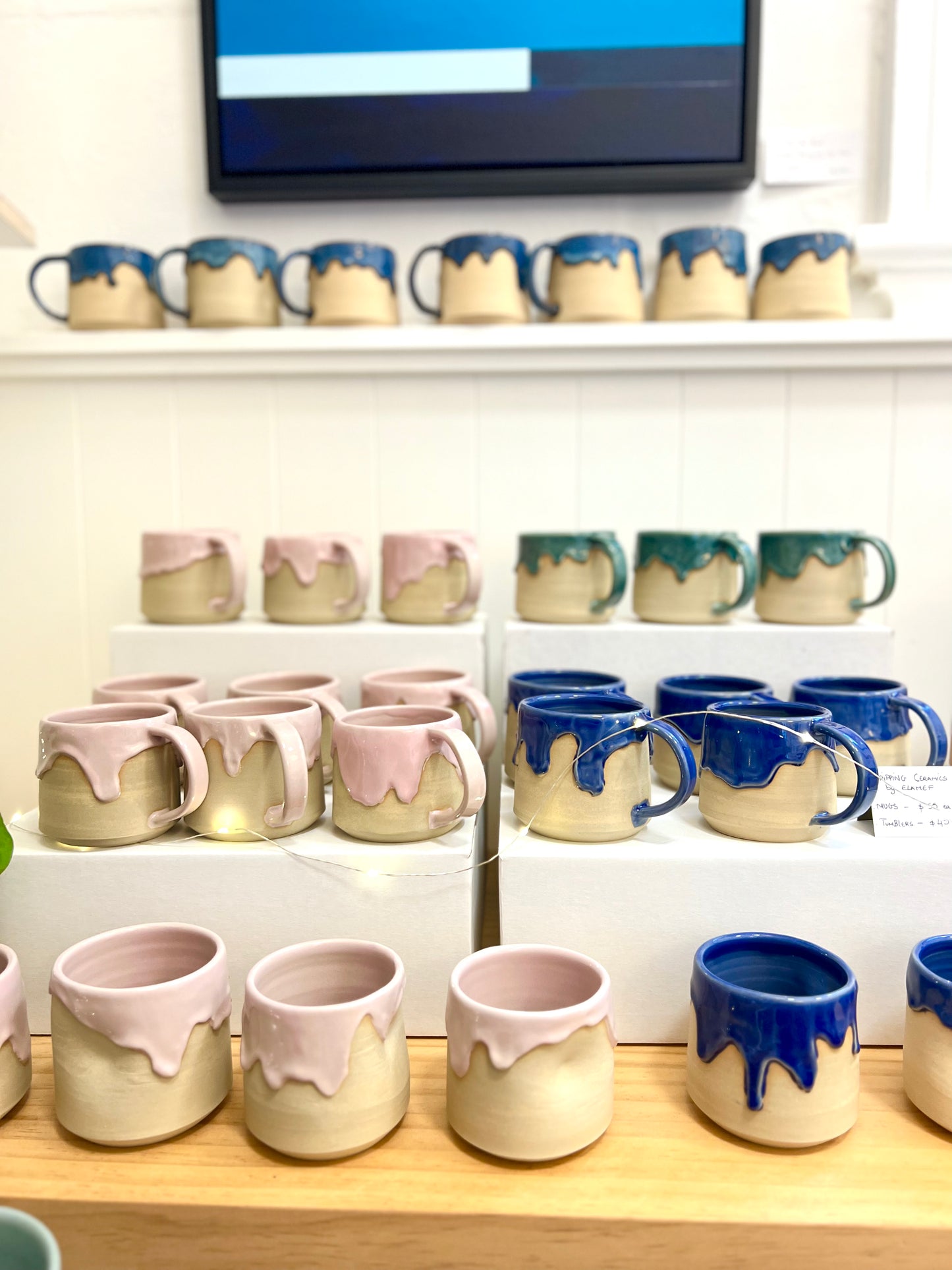 Ceramic "Drippy" Mug - Teal