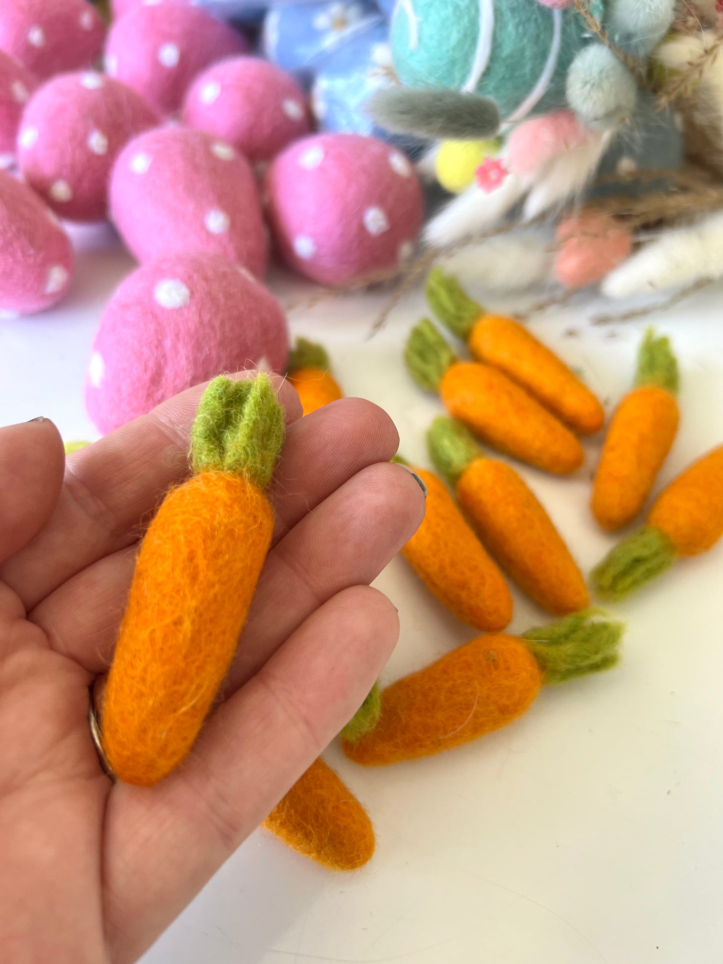Felted Wool Easter Carrots