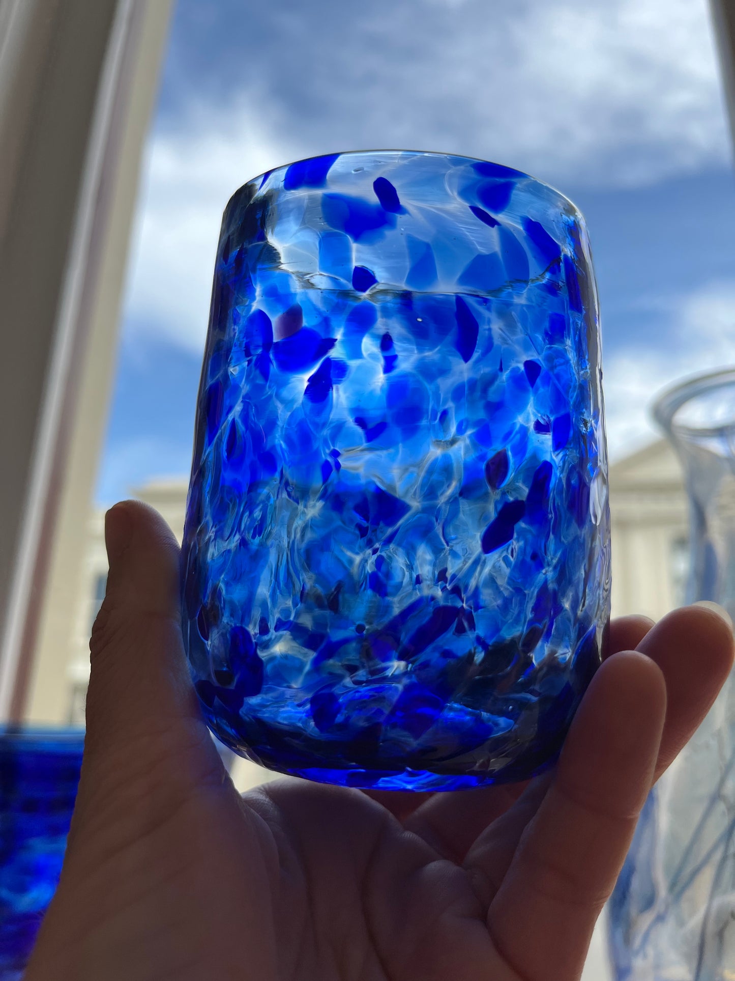 Handblown Glass Tumbler - Cosmic Blue