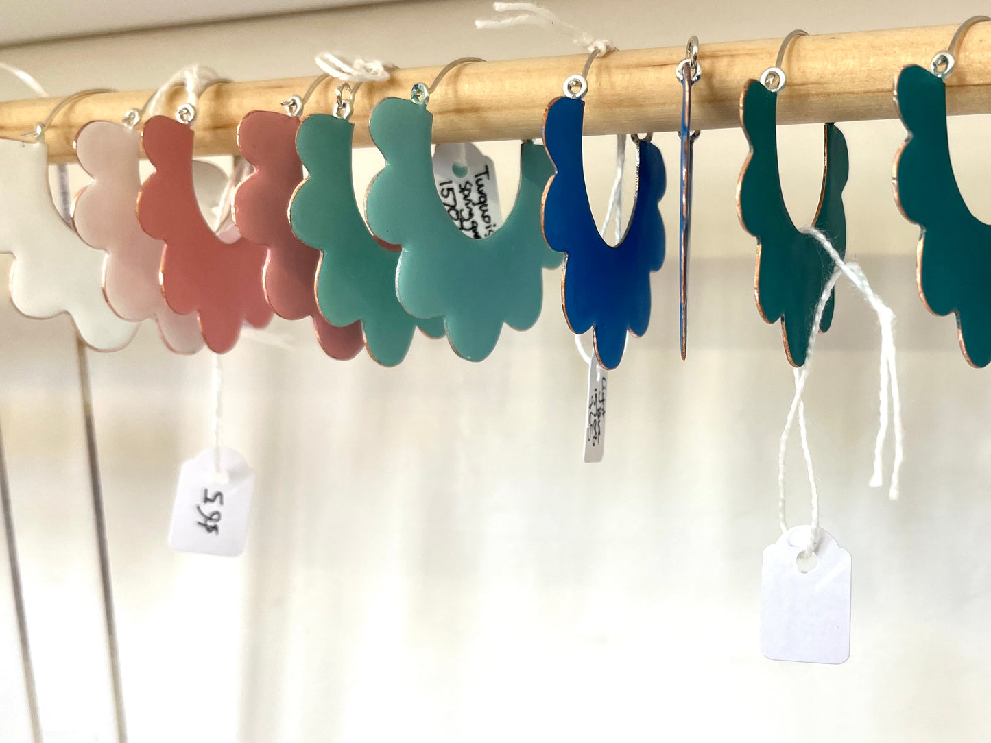 Ruffle Hoop Earrings - Dark Turquoise