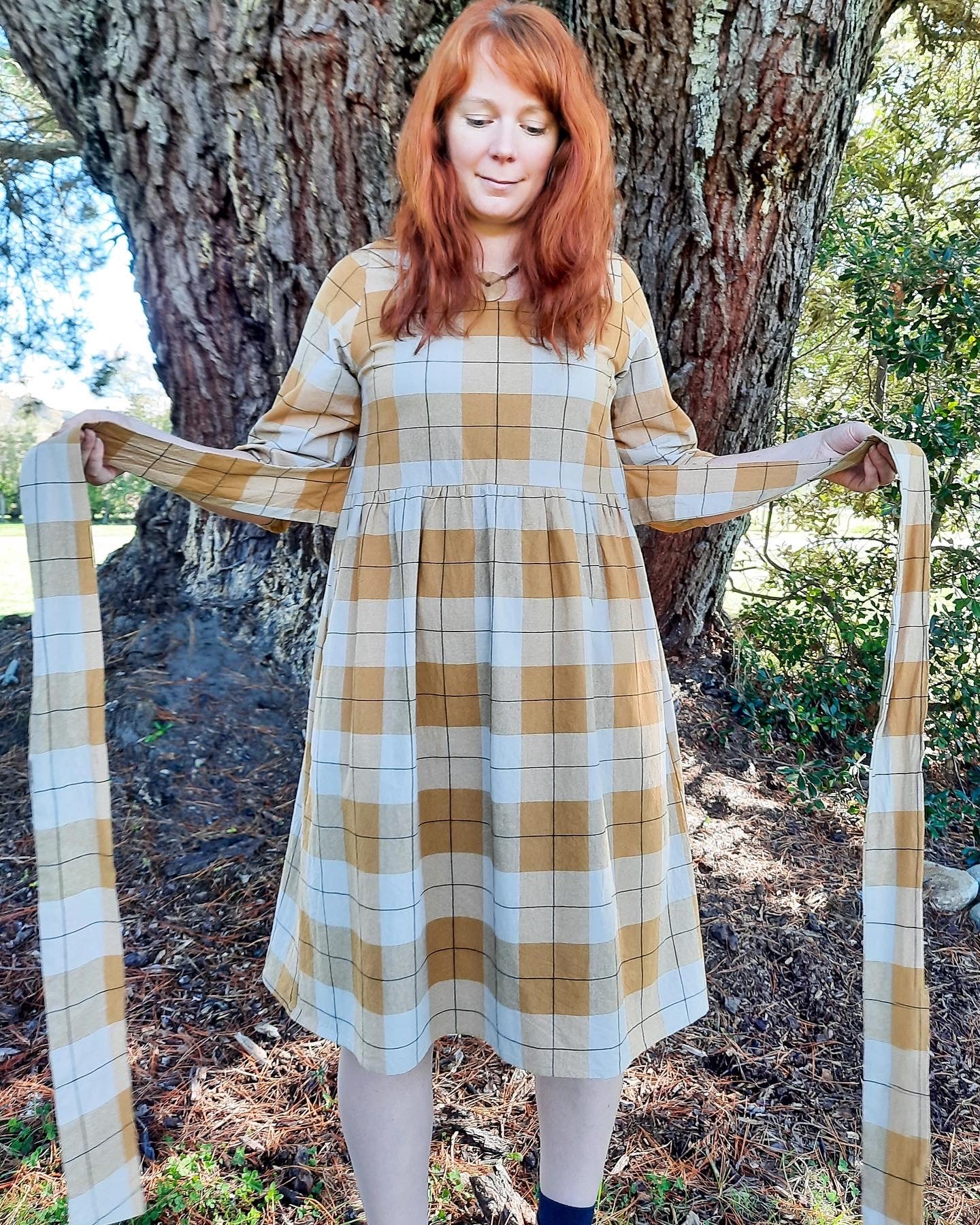 Long Sleeve Mollie Dress - Raspberry Check