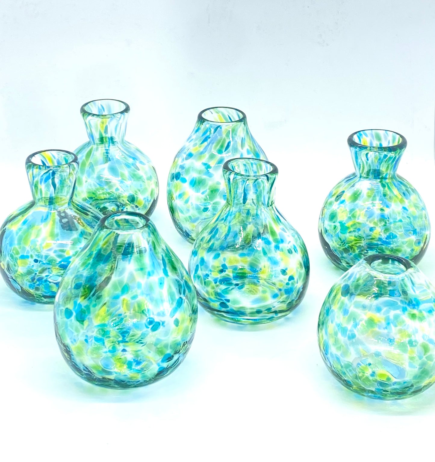 Handblown Glass Diffuser/Vase - Teal/Blue Green with 2cm Opening