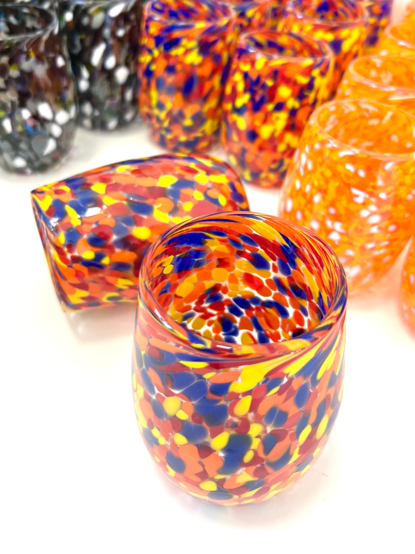 Handblown Glass Tumbler - Carnival