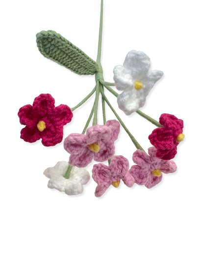Crocheted Forget Me Not - Pinks