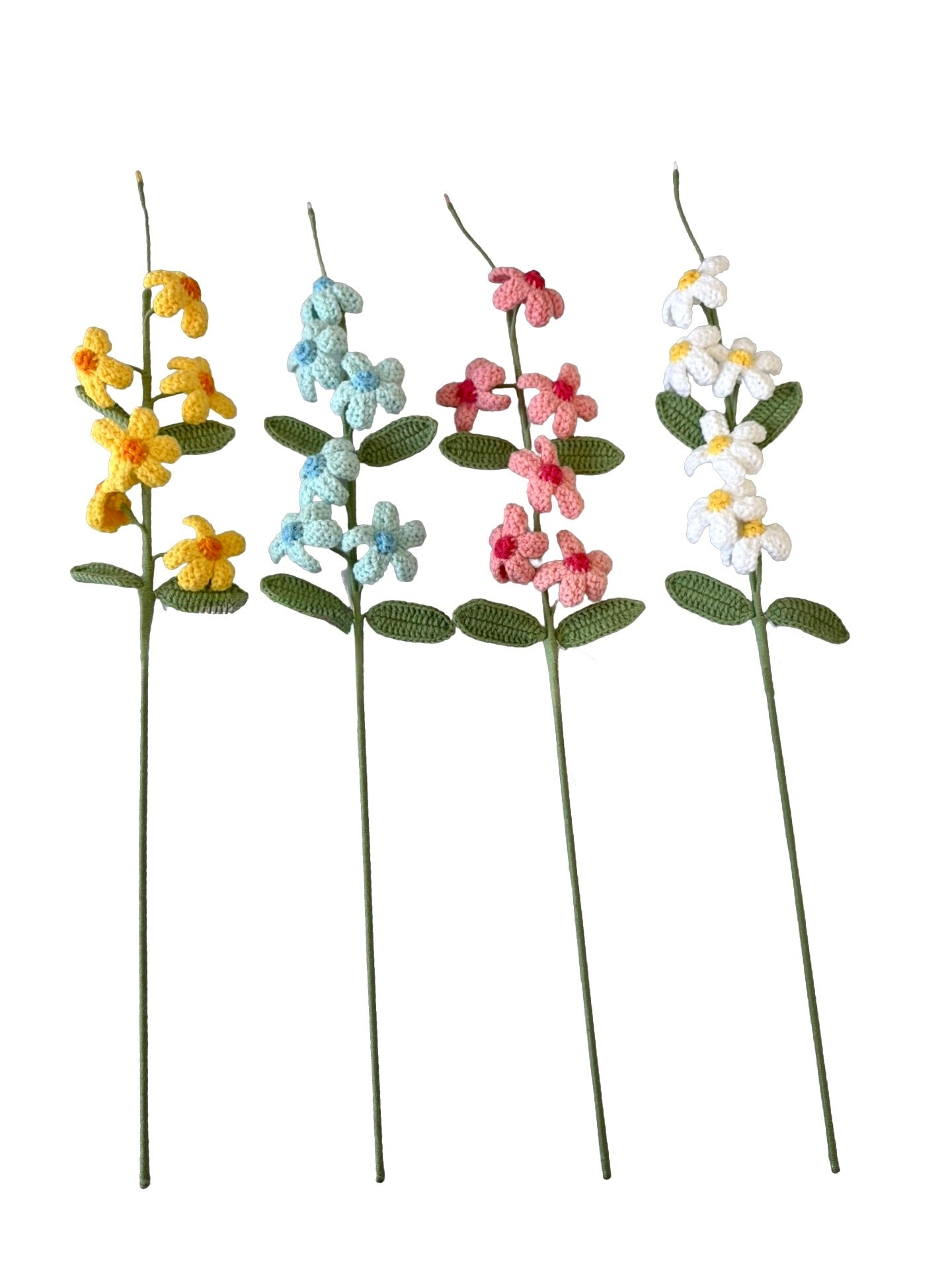 Crocheted Plumbago Flower - Yellow