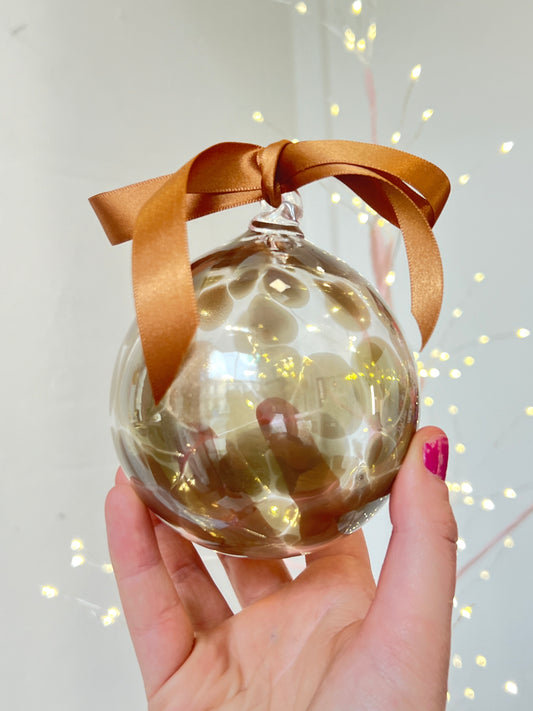 SPECIAL EDITION Handblown Glass Bauble - Golden Adventurine