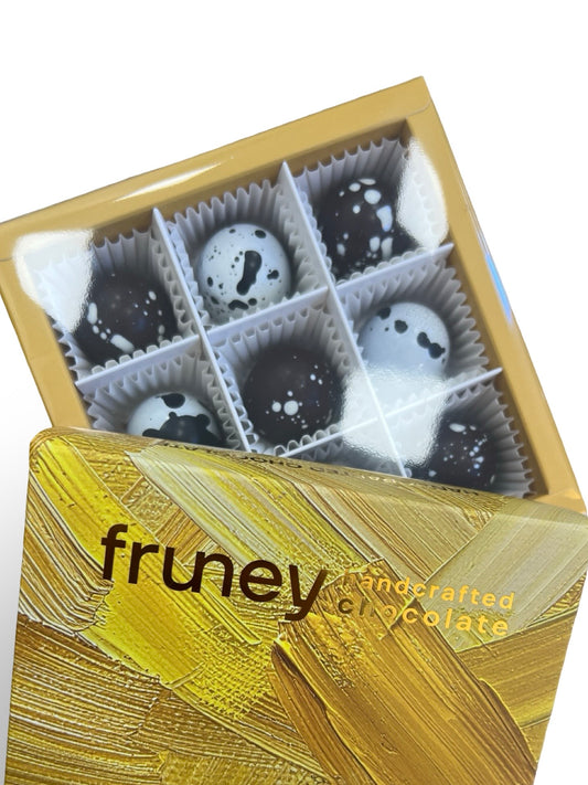 Golden Bonbons - Praline and Hazelnut Handcrafted Chocolates  - Box of 9