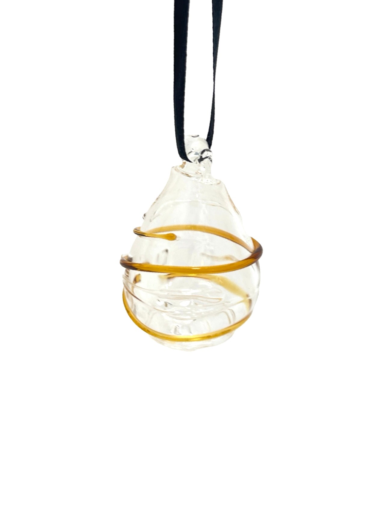 Blown Glass Bauble - Amber Swirl