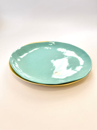 Aqua Plate - One of a Kind Ceramic - 19-20cm