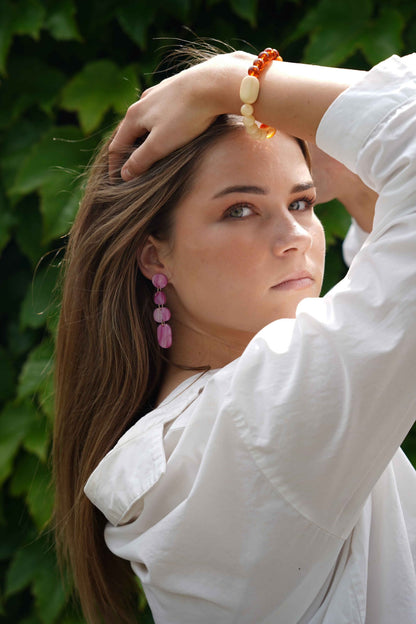 Juno Earrings - Magenta