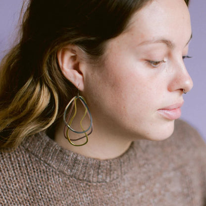 Tri-Shape Earrings in Mixed Metals