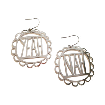 Yeah / Nah Earrings in Silver