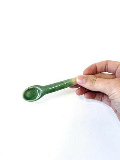 Green Handmade Ceramic mini Spoon