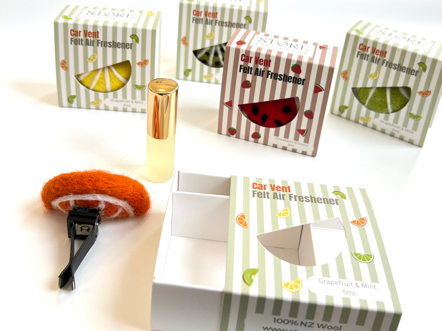 Lemon Car Freshener Set - Grapefruit & Mint scent