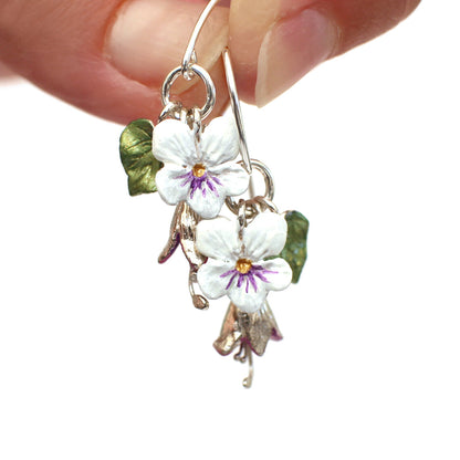 Silver Charm Floral Earrings - Melody