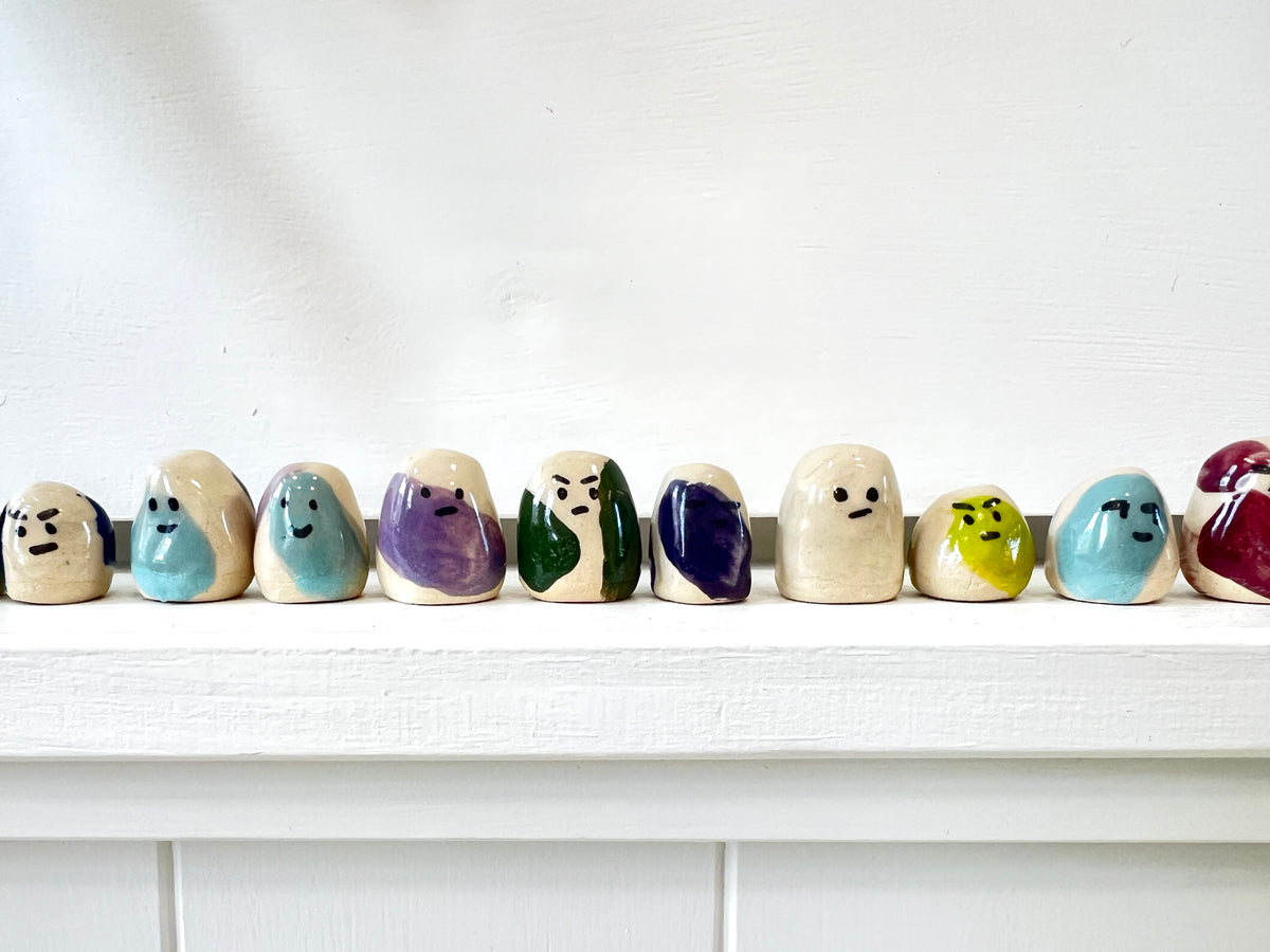 Handmade Ceramic Pet Rock - assorted emotions!