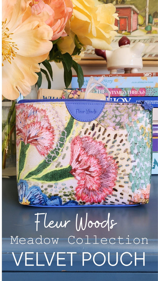 PRE-ORDER "Meadow" Velvet Pouch by Fleur Woods - Medium