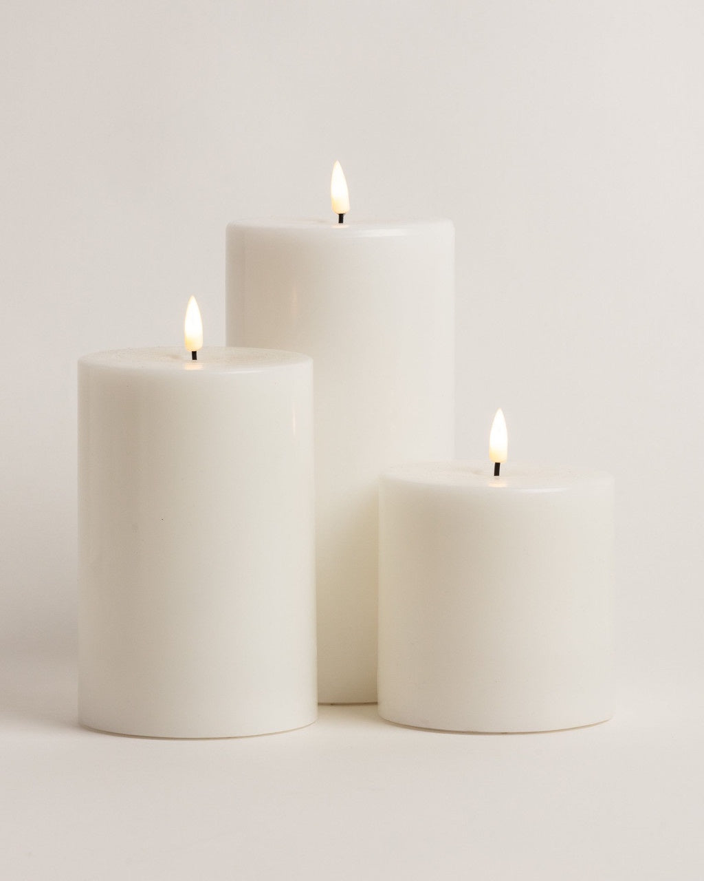 LED Pillar Candle, 15cm x 10cm - White