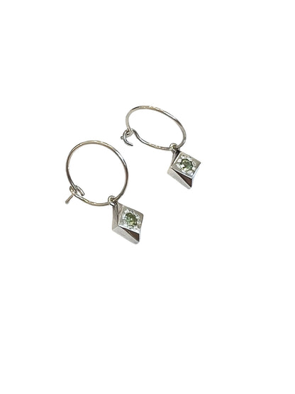 Daisy Cluster Hoop Earrings with Peridot by Holly Howe HH050