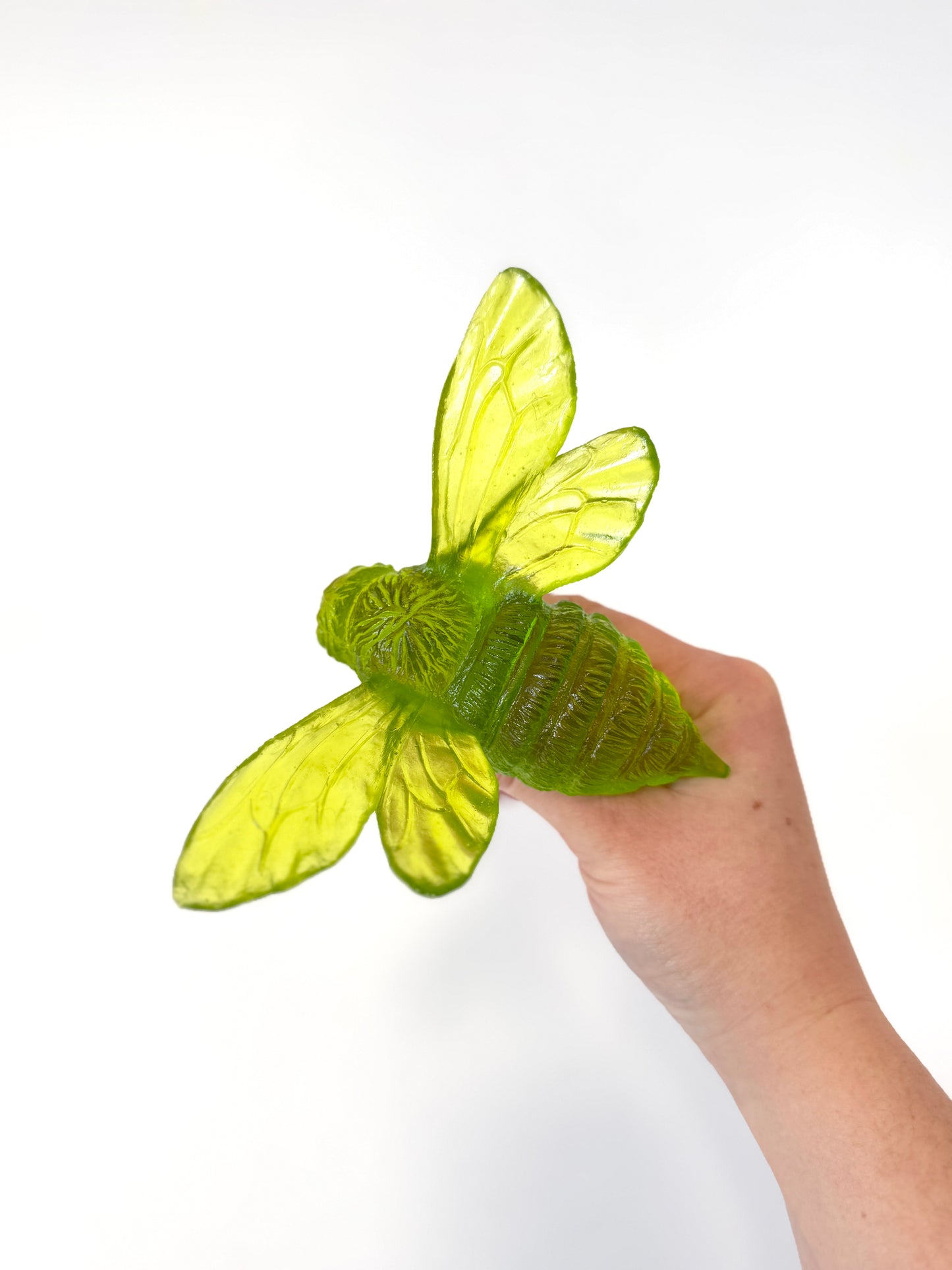 Bee (Wings Out) - Lime - Glass Artwork by Luke Jacomb