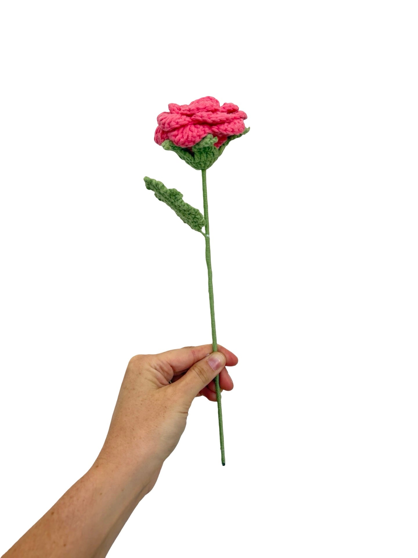 Crochet Open Rose - Hot Pink