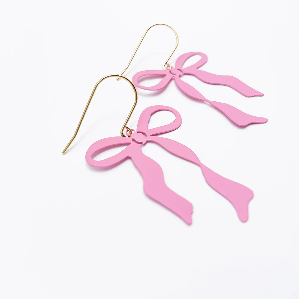 Midi Bow Earrings - Ballerina Pink