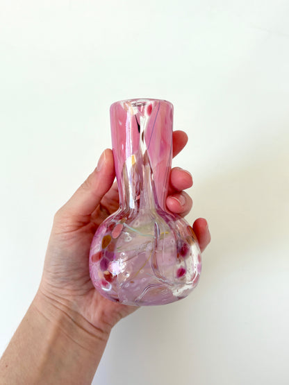 Handblown Glass Diffuser/Vase - Pink Shard