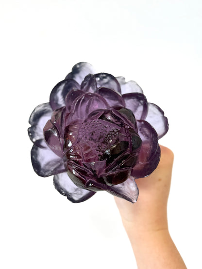 Peony - Purple - Glass wall artwork by Luke Jacomb