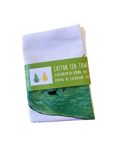 Pear Pair - Illustrated Cotton Tea towel by Jemimadidit