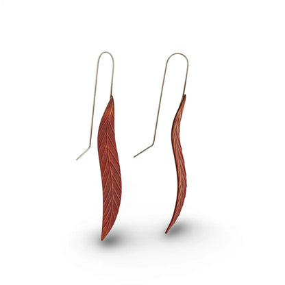 Leaf Earrings in Copper - Large