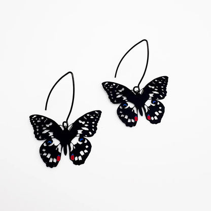 Midi Chequered Swallowtail Butterfly Earrings